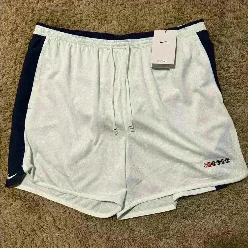 Nike Shorts Nike Track Club Dri-Fit 5” Brief-Lined White Running Shorts Size L